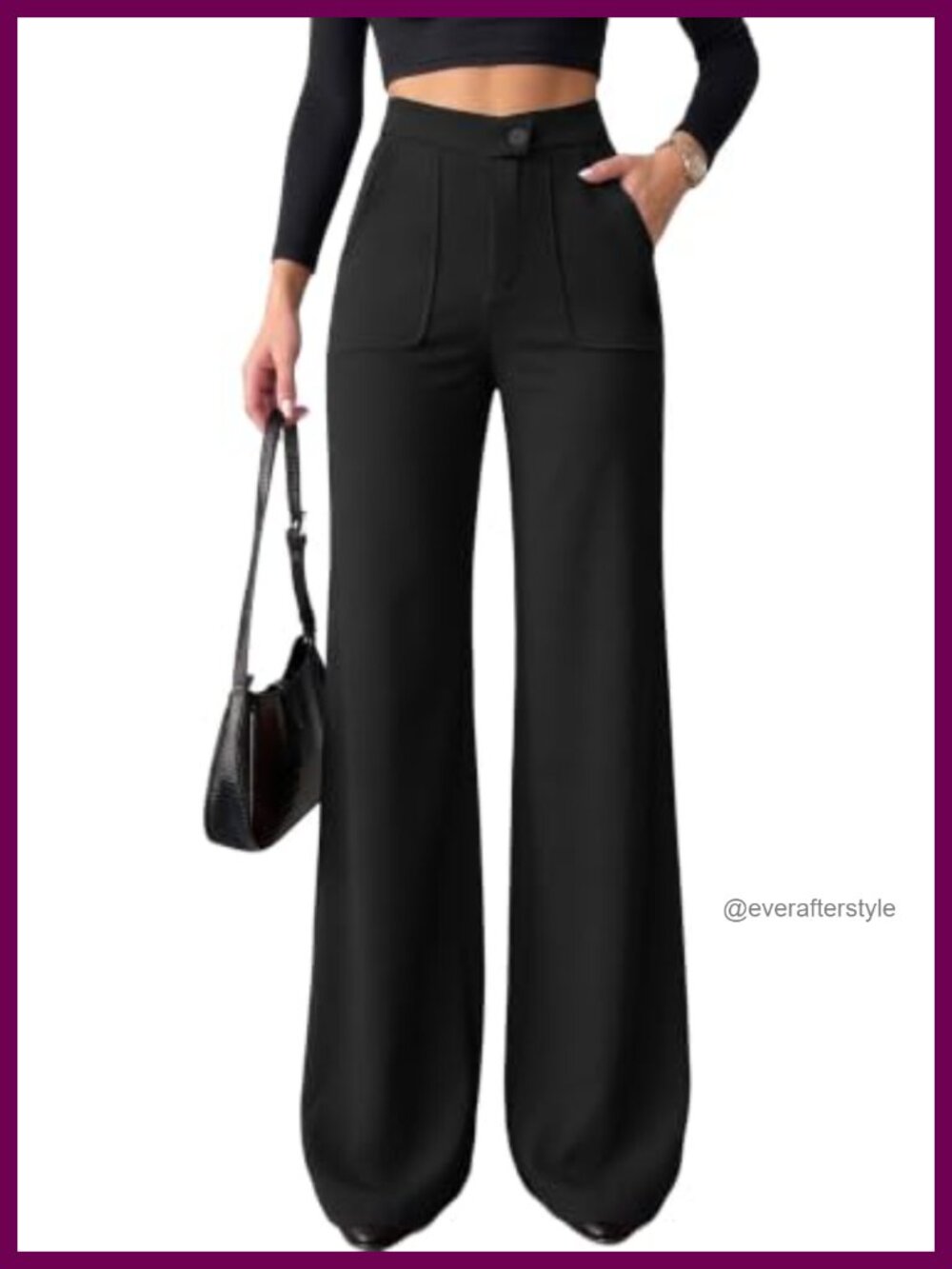 High Waisted Wide Leg Work Trousers Stretchy Palazzo Pants